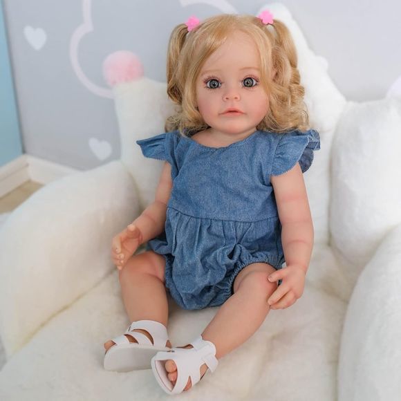 Other - Real Life Reborn Baby Dolls Girl Full Body Silicone Realistic Toy 55cm 22 Inch